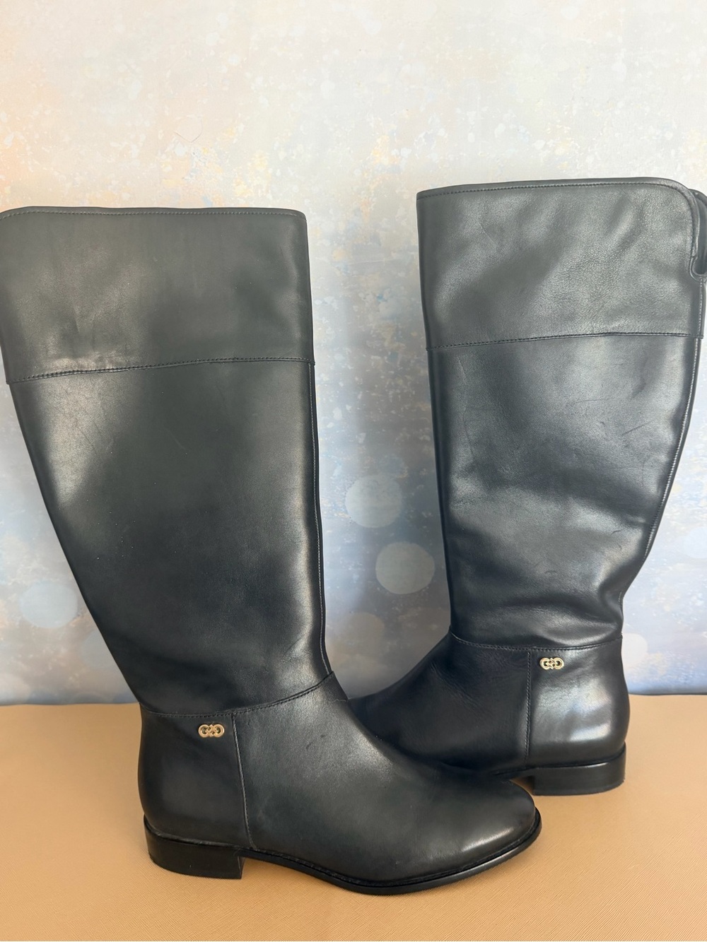 Cole Haan Women’s Black Primrose Riding Boot, 8B, Extended Calf
